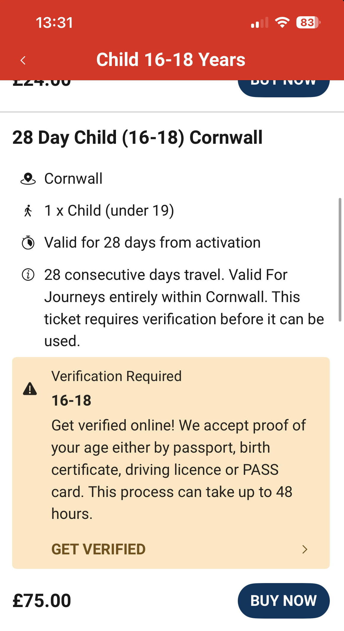 16 18years 28day ticket