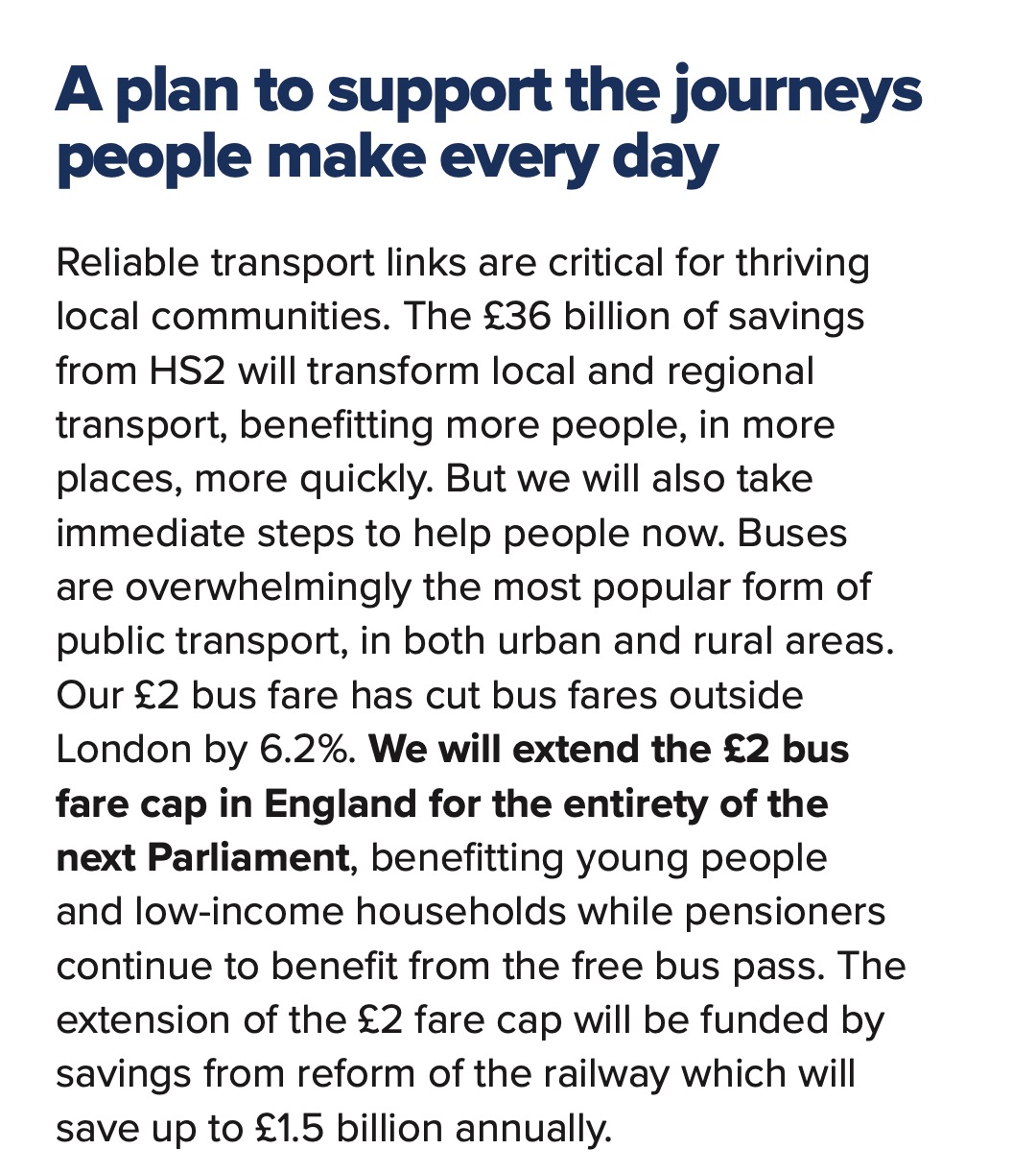 Conservative manifesto £2 fare cap