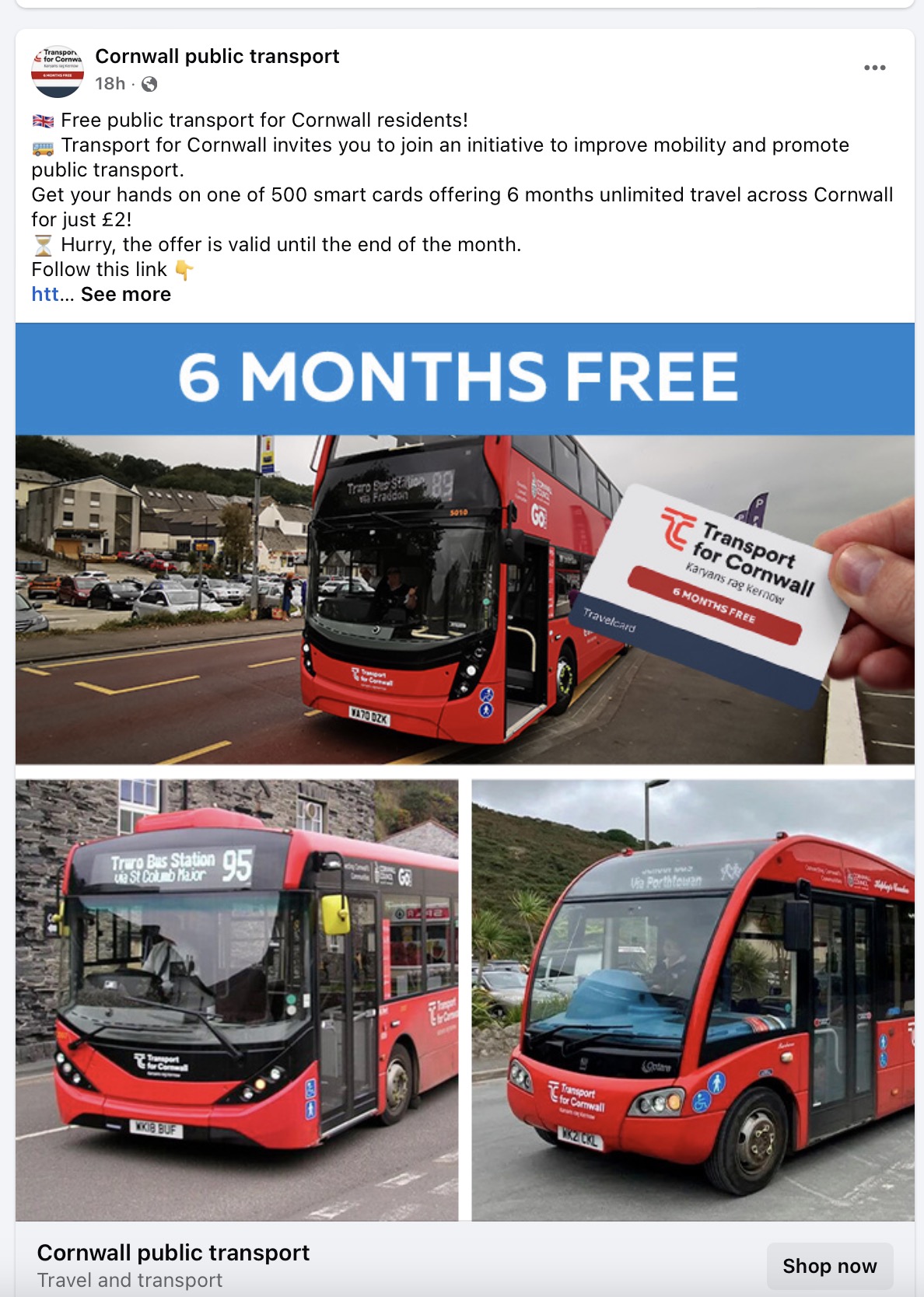 Cornwall public transport scam offer