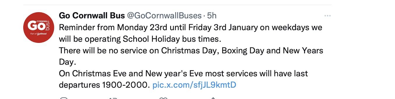 GoCornwall Bus Christmas 2024