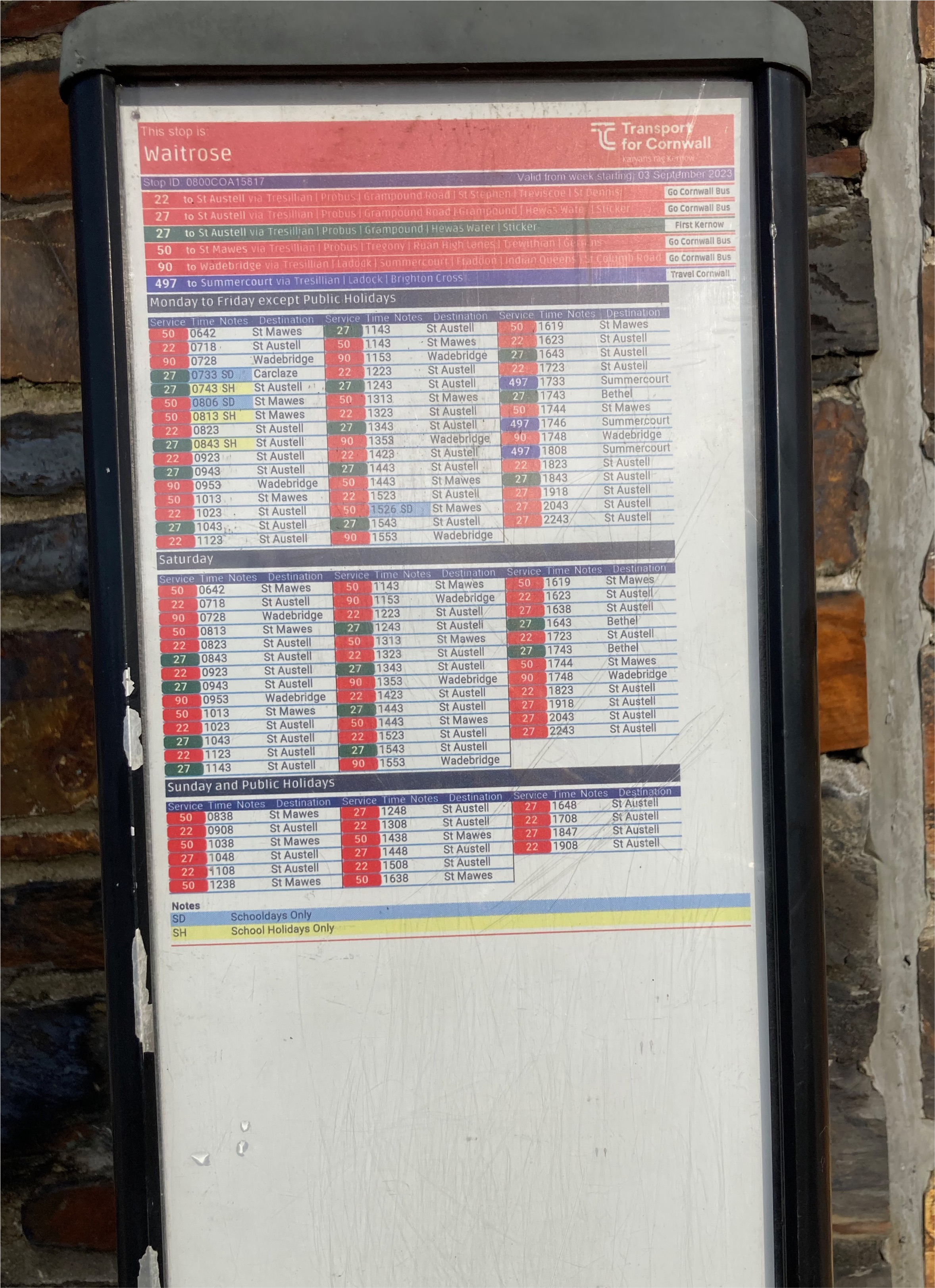 Timetable bus-stop-new-style