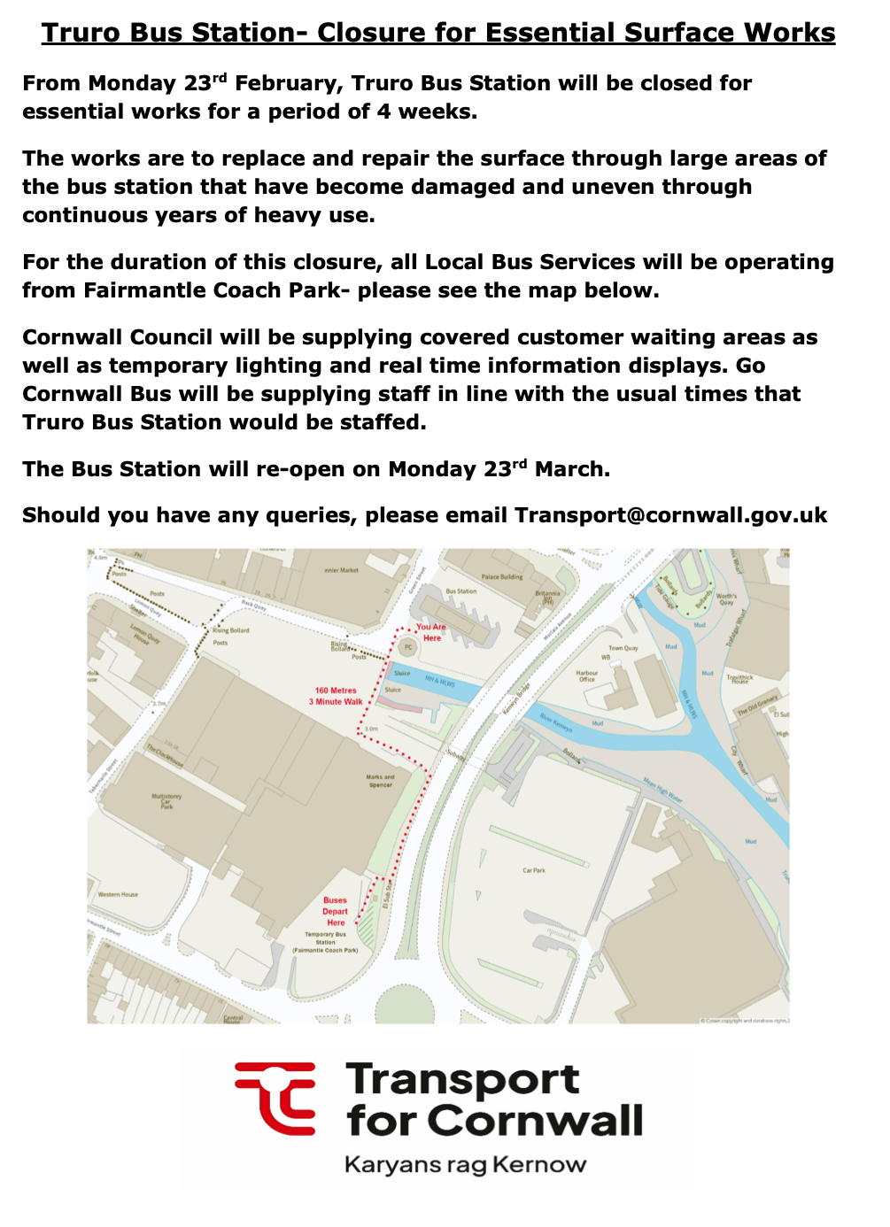 Truro bus station closure